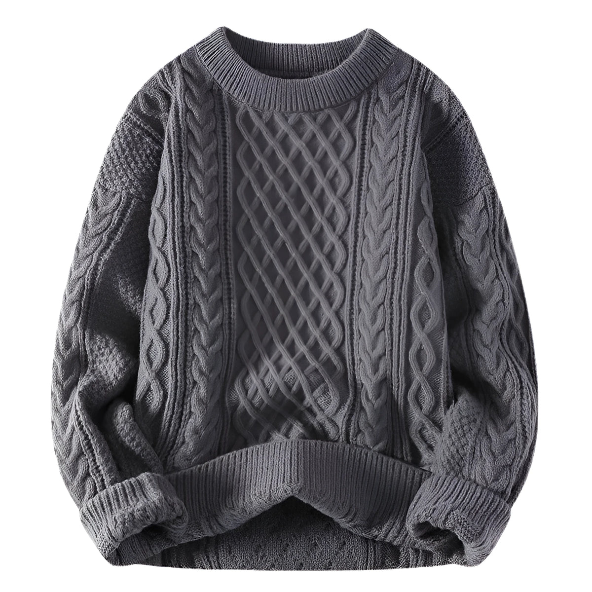 Men's casual knitwear pullover in khaki from Vinylon, available in sizes M to 3XL