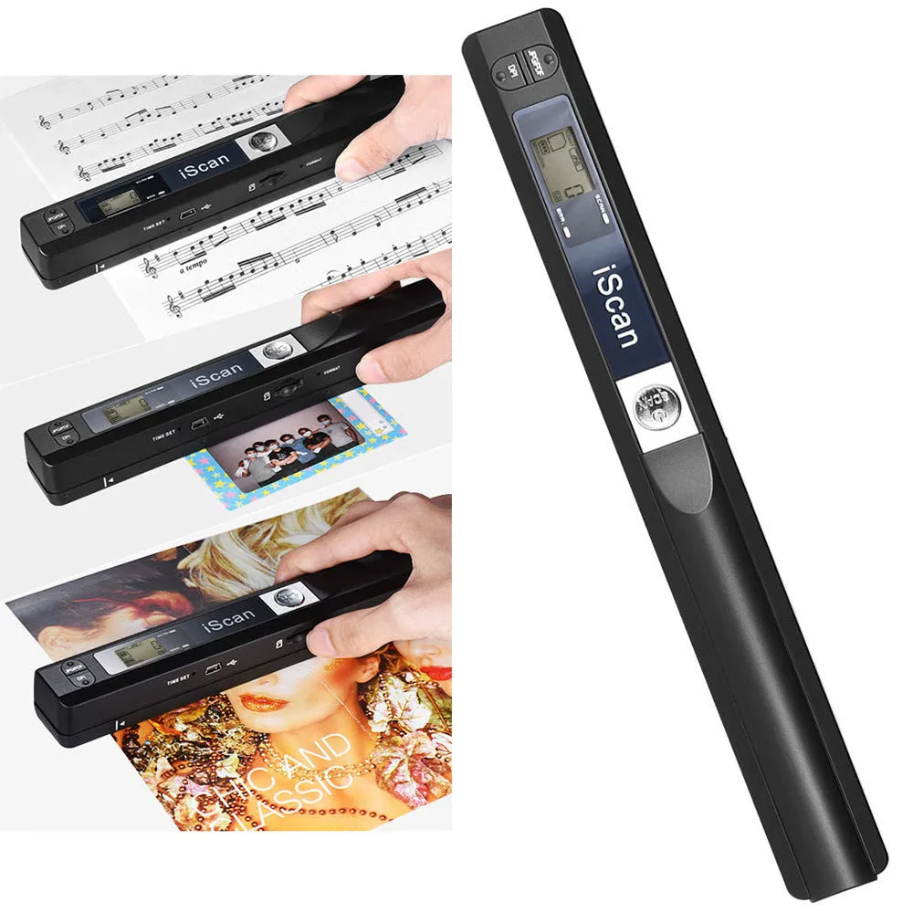 Handheld barcode scanner in multiple colours with USB cable connection