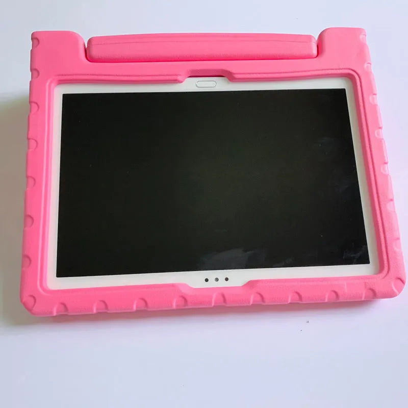 Huawei Enjoy 10.1-inch tablet in a protective EVA foam case, showing colour and style options.