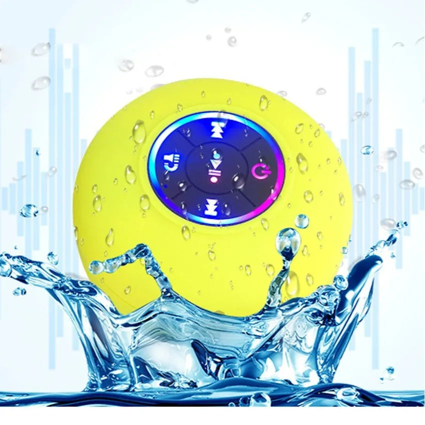 BTS07 large suction cup waterproof Bluetooth speaker with LED light in six colour options.