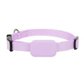 Black Bluetooth pet tracking collar for a cat or puppy, showing adjustable buckle and electronic device.