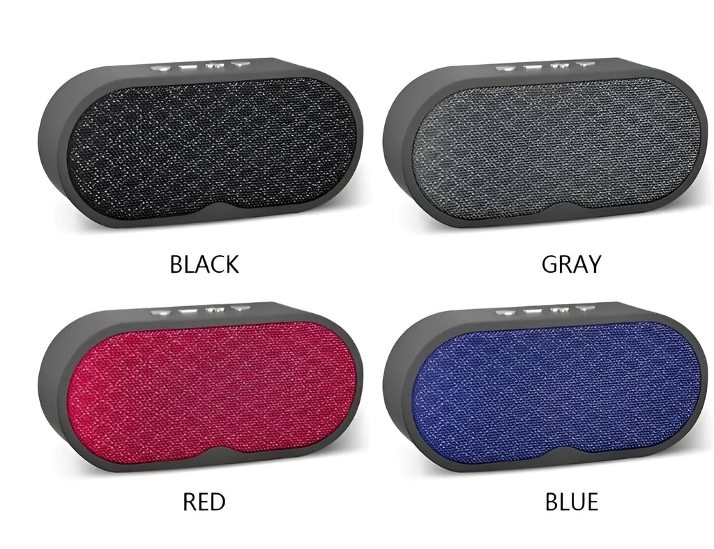 Grey Bluetooth wireless subwoofer speaker with HD microphone, featuring TF card and USB ports.