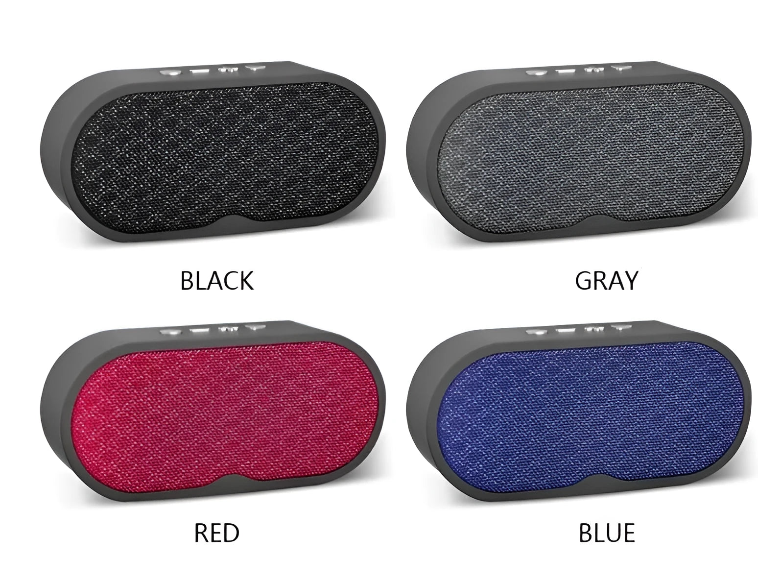 Grey Bluetooth wireless subwoofer speaker with HD microphone, featuring TF card and USB ports.