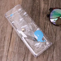 Transparent PVC glasses storage box with cartoon bear design, 15cm long, for spectacle protection