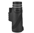 Black 40x60 HD monocular telescope with smartphone compatibility for long-range observation.