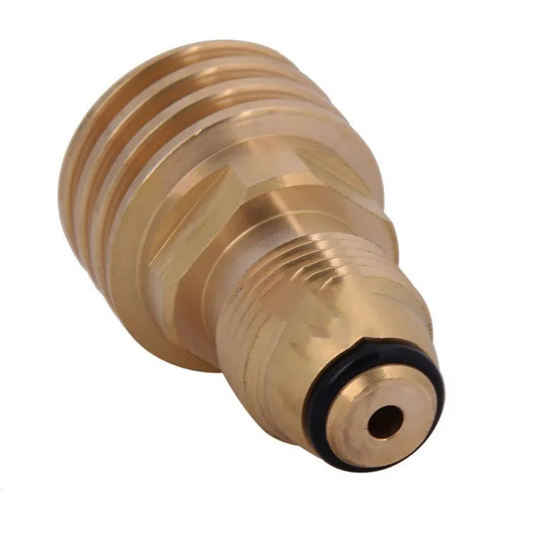 Brass gas brazing adapter with gold finish showing 7mm external thread taper