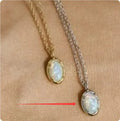 Women's oval pendant necklace in 925 silver with gold or white gold plating