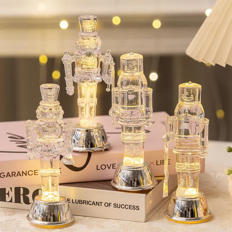 Transparent plastic walnut soldier nutcracker Christmas decoration in traditional design