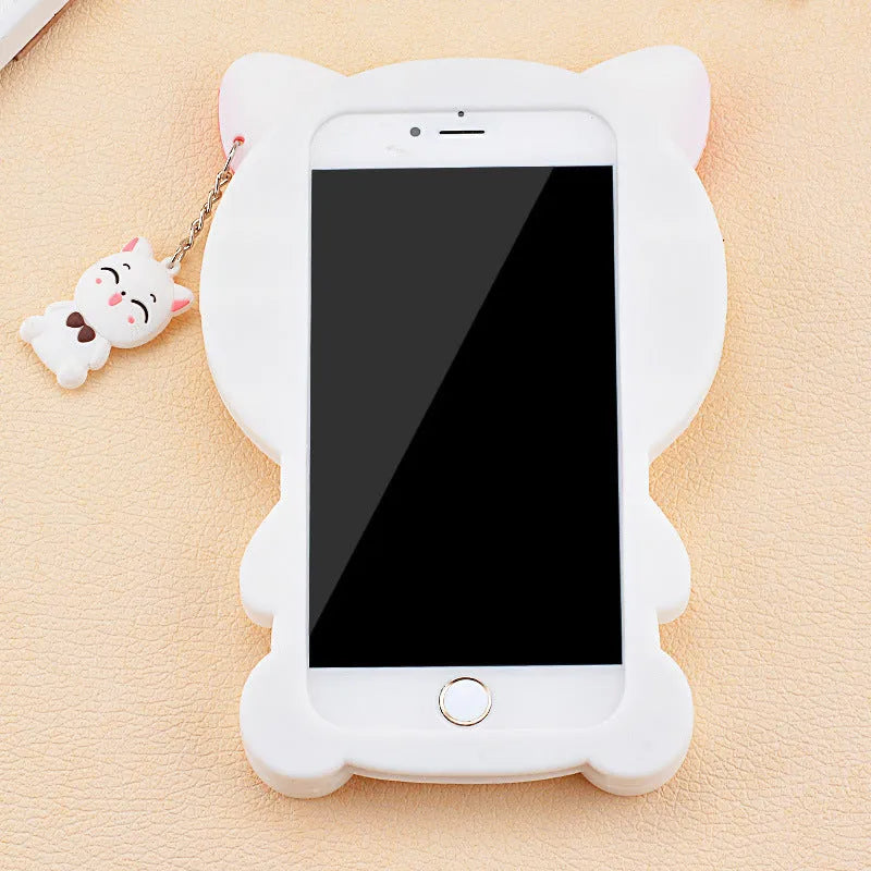 Imported soft silicone phone shell case showing edge-proof protection on a smartphone.
