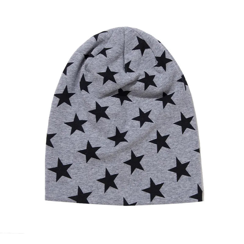 Little star pattern cotton infant hexagonal cap in blue, breathable winter hat for baby