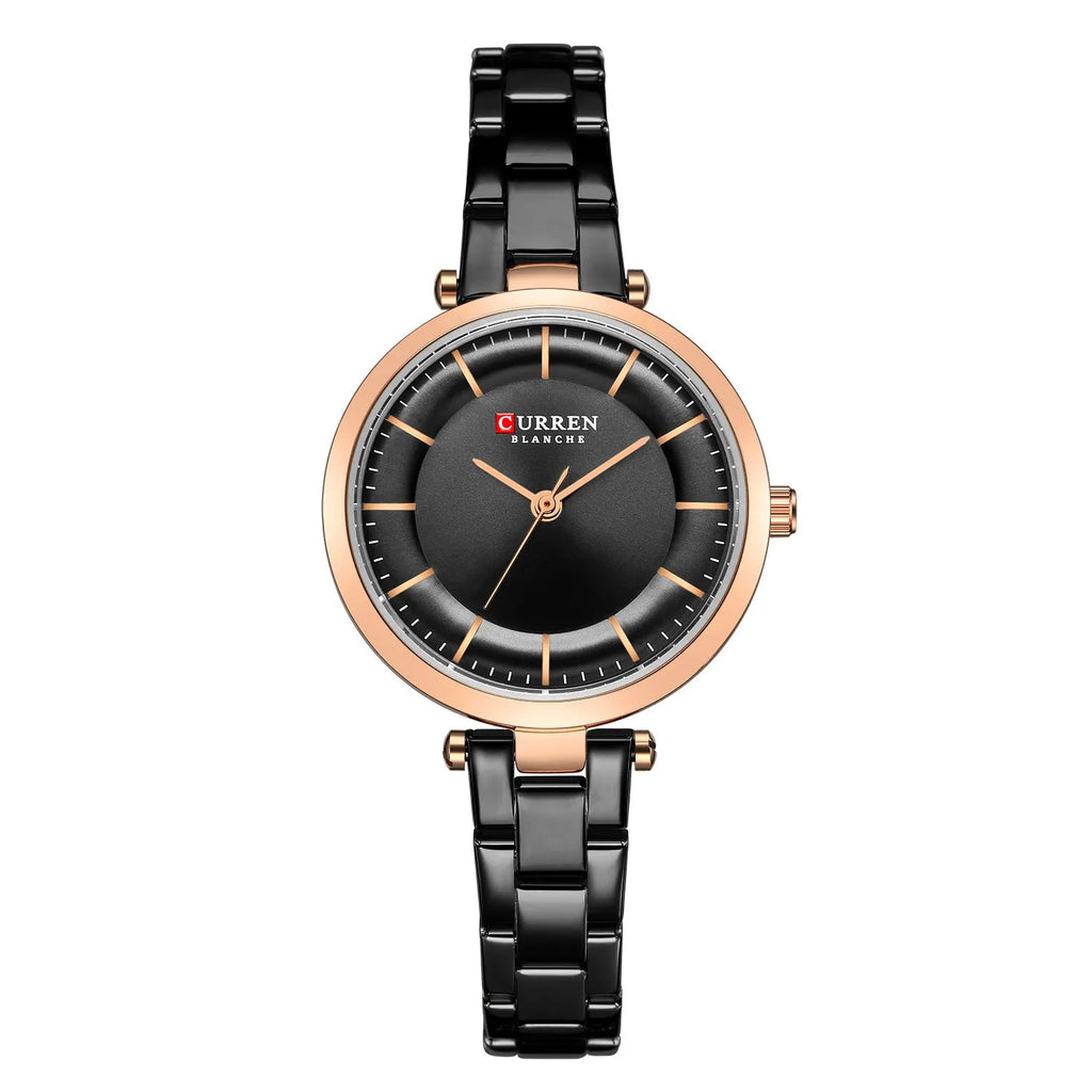 Women's casual quartz watch with slim 7mm case available in multiple colour options