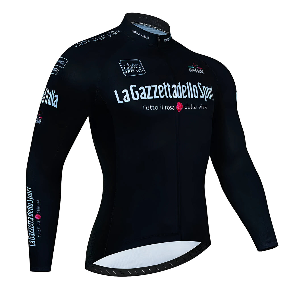 Men's long sleeve mountain bike cycling jersey in moisture-wicking fabric with patterned design