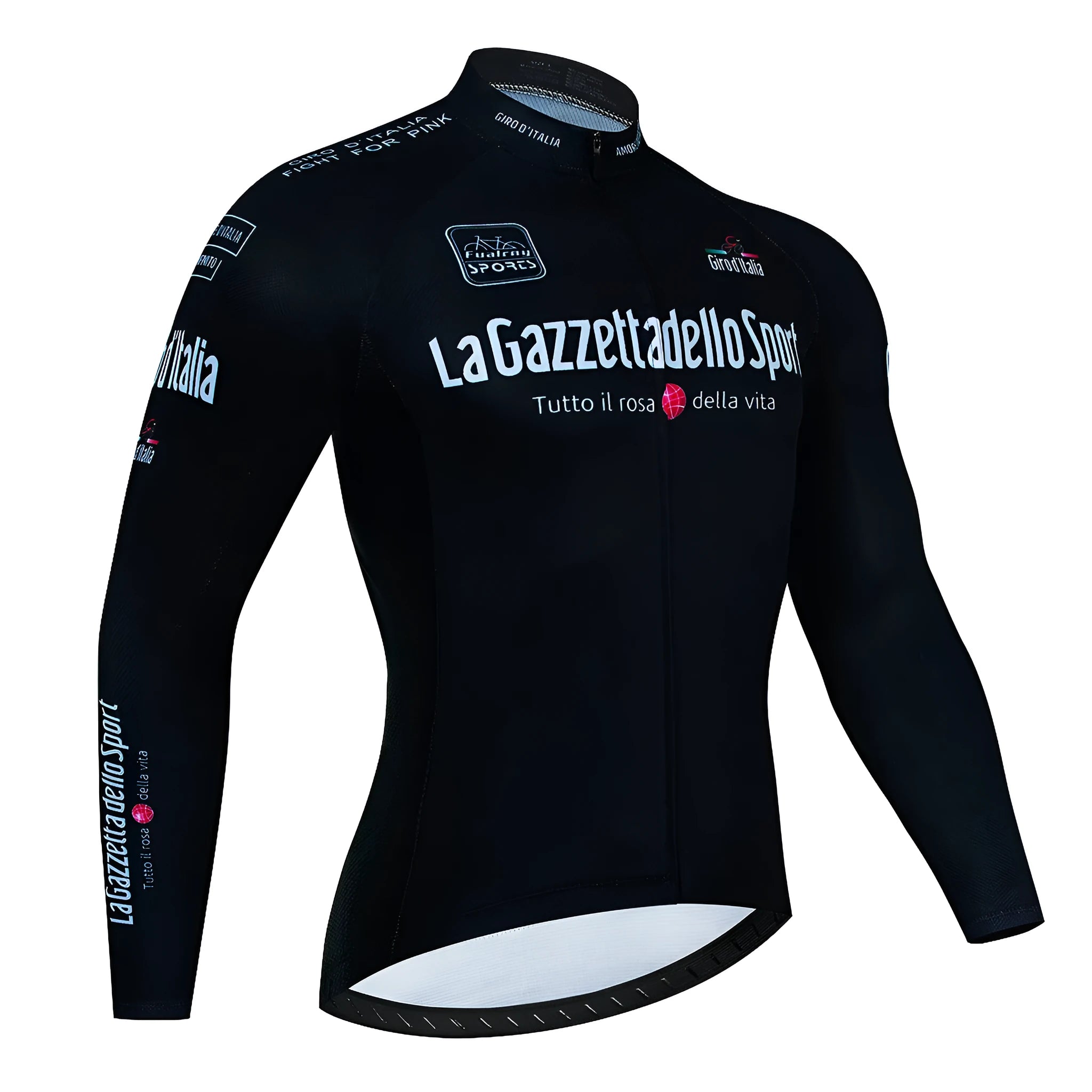 Men's long sleeve mountain bike cycling jersey in moisture-wicking fabric with patterned design