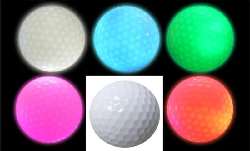Glow Ball strobe golf ball on grass, random colour, 4.3 cm diameter