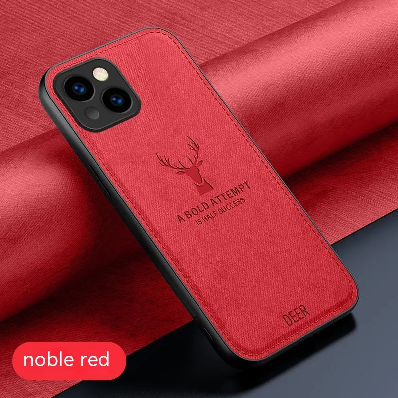 Ultra thin silicone phone case with cloth deer head design for Apple iPhone, frost black