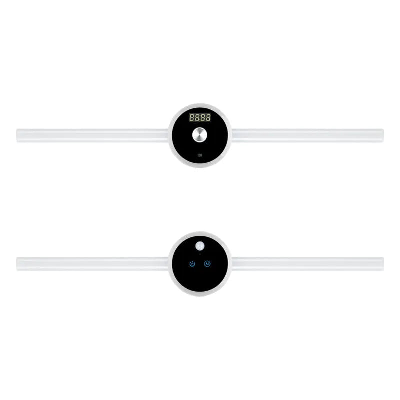 Smart cabinet light with clock, timer, and human body sensor, removable LED, 4000mAh battery
