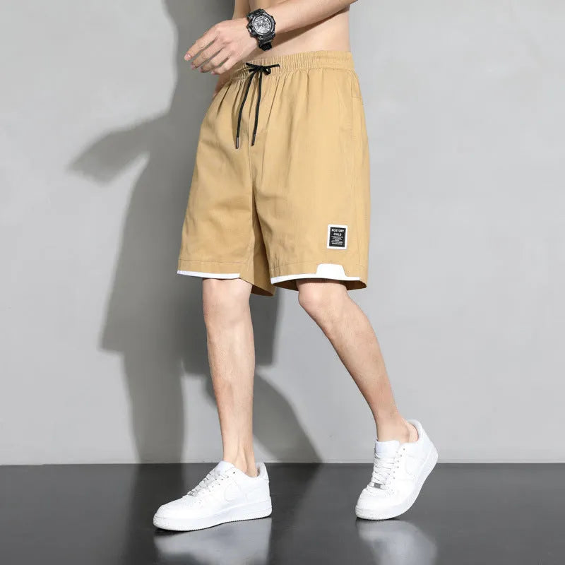 Japanese style cotton shorts for teenage boys in plus sizes for summer wear