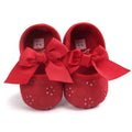Baby princess infant shoes in pink, red, black, scarlet, and white colours for ages 0-12 months.
