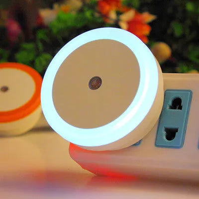 Round halo design LED induction nightlight lamp with motion sensor in blue, red, white, and yellow colour options