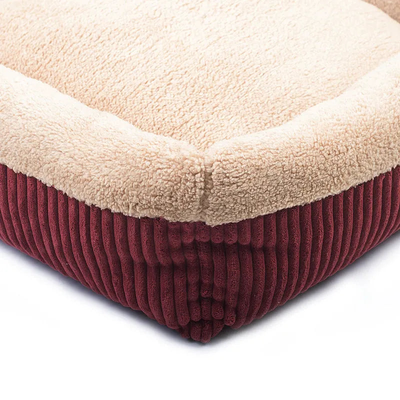 Velvet octagonal pet nest in soft cotton velvet, 850g, for small dogs and cats