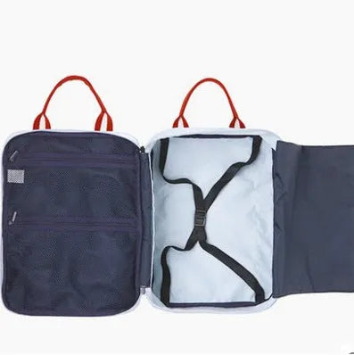 Large capacity nylon waterproof boarding bag in army green cube style for travel and home storage