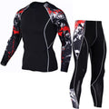 Men's printed long sleeve gym suit in milk silk, 92% polyester, seven colour options, sizes S to 4XL