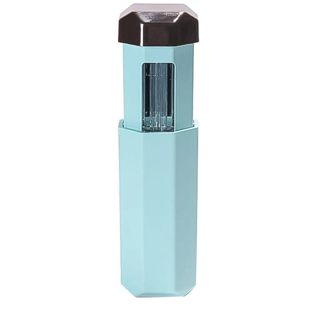 Portable UVC ozone USB germicidal wand steriliser in blue, folded size 37.5x37.5x98mm