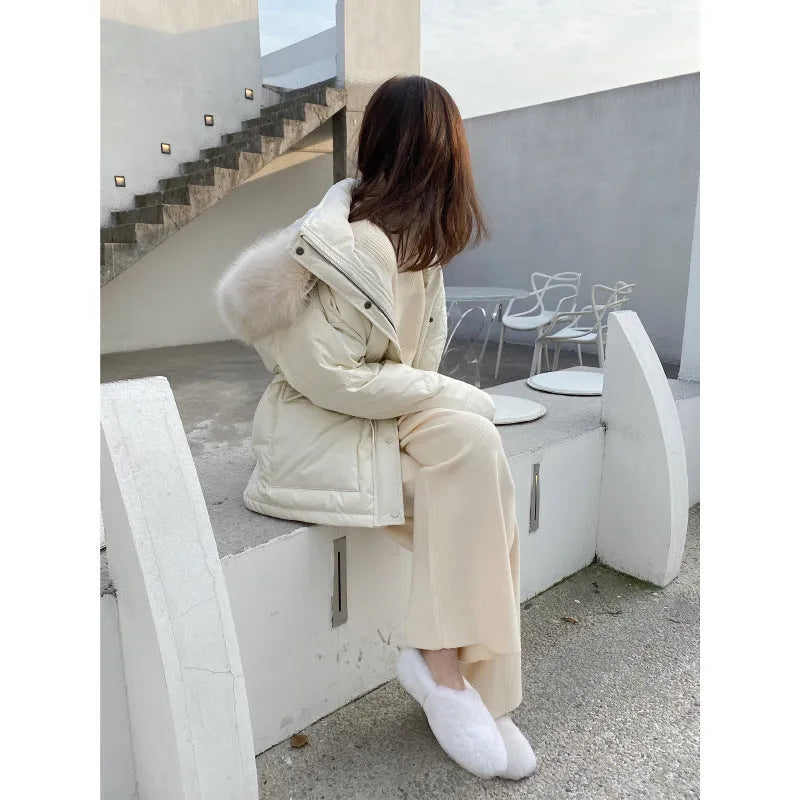 Women's high waist wide-leg knitted trousers in straight-leg design for autumn winter wear