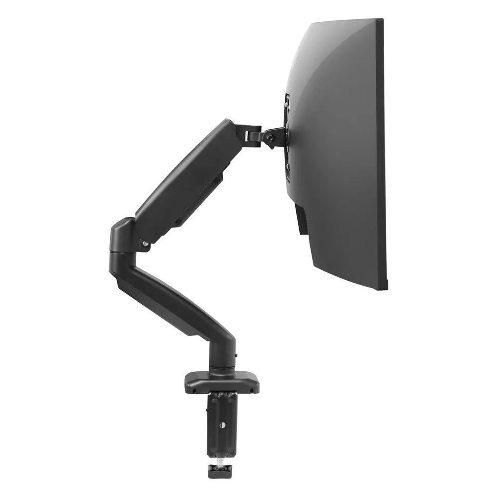 Black rotating telescopic LCD monitor bracket with desk clamp and 35cm extending arm