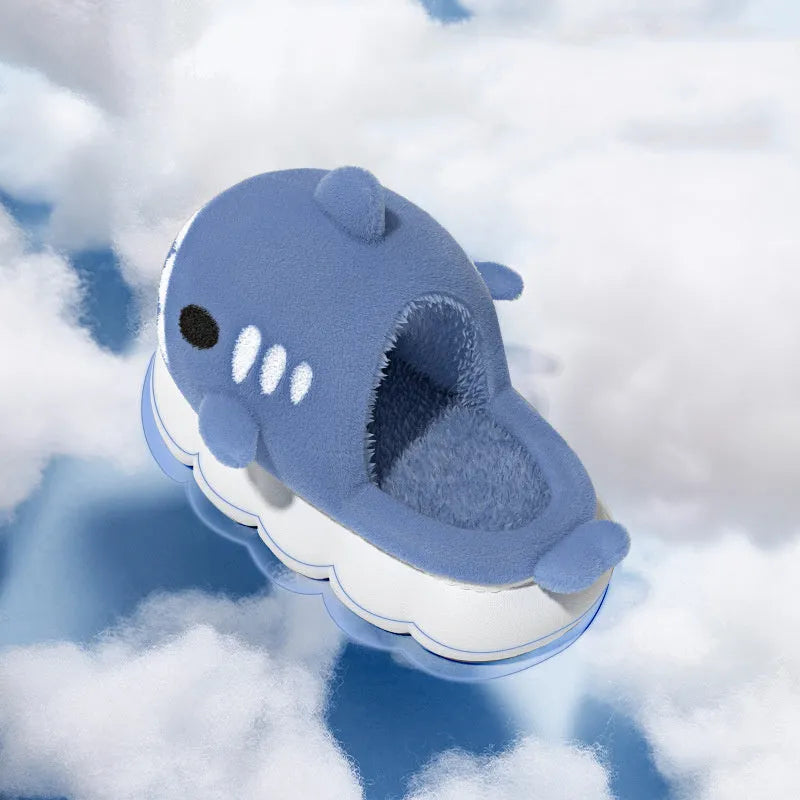 Shark slippers warm winter house shoes suede upper anti-skid sole indoor unisex couple colours