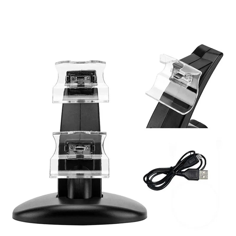 Black Xbox dual controller charging dock station for Xbox One and Xbox One S gamepads.