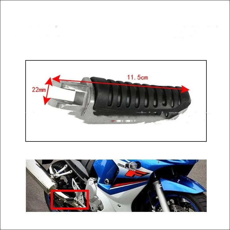 Black aluminium alloy motorcycle footpegs set for Suzuki Hayabusa GSX1300R V-Strom compatible models
