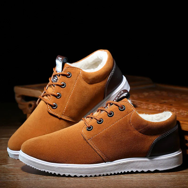 Winter men's casual shoes in black, scrub and cotton construction, 1200 British style, size 39-44