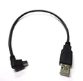 USB Mini 5Pin right angle male to USB 2.0 A male cable 0.2m for Chromecast, black PVC sheath