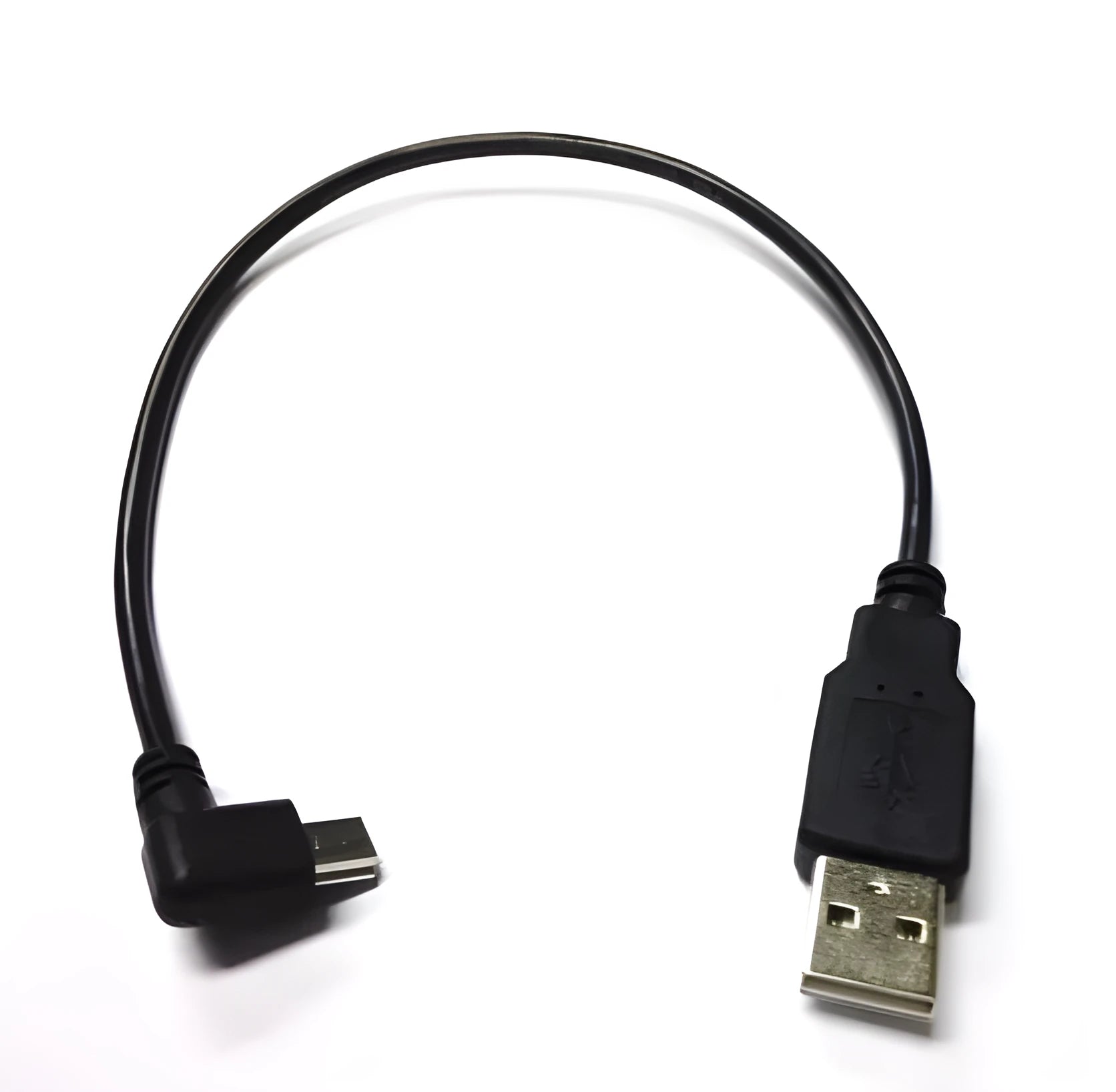 USB Mini 5Pin right angle male to USB 2.0 A male cable 0.2m for Chromecast, black PVC sheath