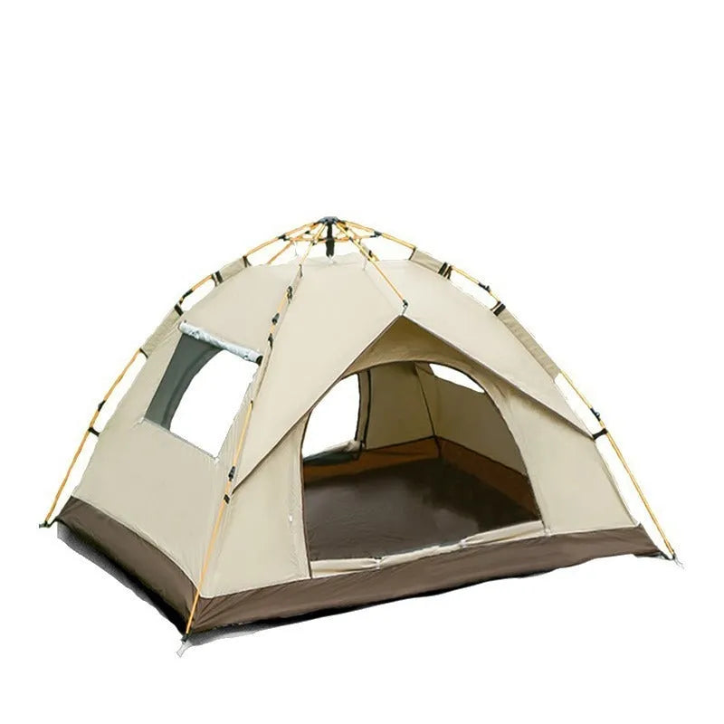 Outdoor automatic quick opening tent in quicksand gold for camping, large size 210x190x135cm