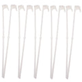 Pack of 10 white plastic clip-on flag pole holders for car windows.