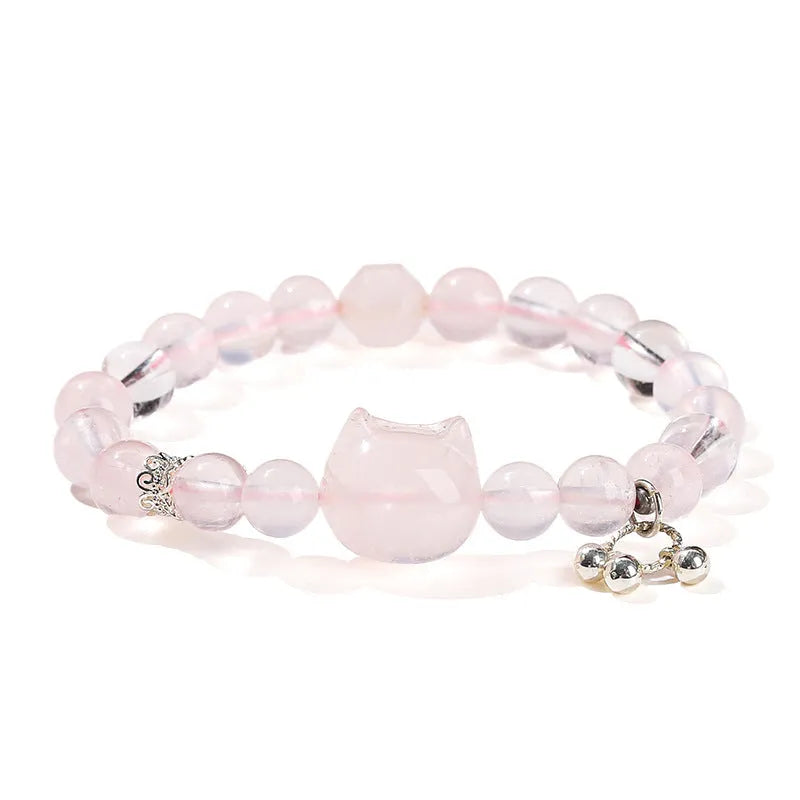 Women's natural crystal charm bracelet with handcrafted details and various gemstone options