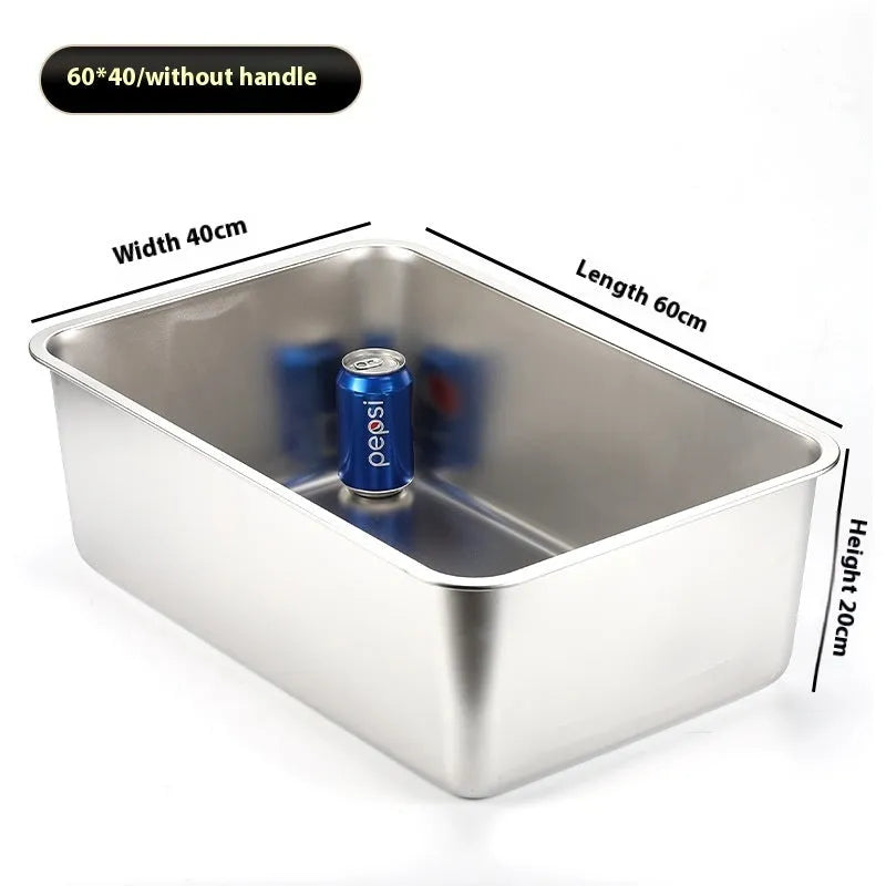 Large stainless steel cat litter box 60x40x20 cm anti-wear anti-corrosion