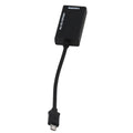 Black HD handset to HDMI adapter cable with gold-plated connectors on a white background