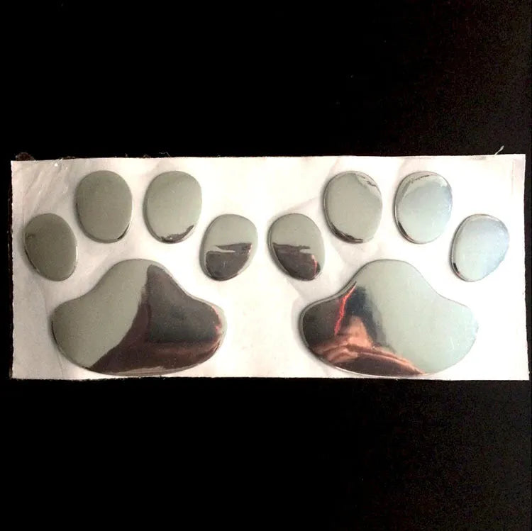PVC footprint 3D body decoration sticker 60x60mm chrome finish in four colours Silver Gold Red Black