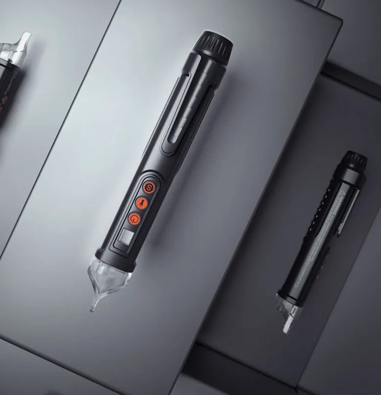 Intelligent checkpoint test pencil for electrical line detection with automatic shut-off