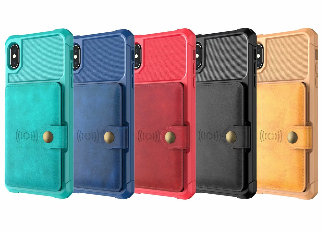 Magnetic PU leather car protection cover with kickstand for iPhone and Samsung in black colour