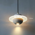 Red single-head chandelier with iron frame and marble-quality shade for bedroom bedside use