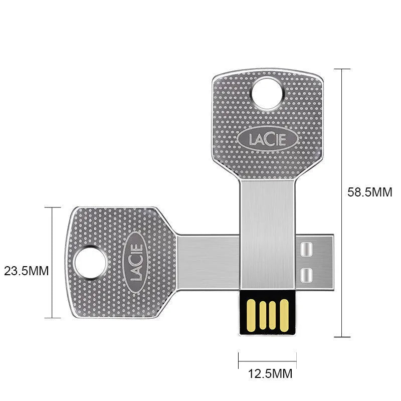 Ultra-thin white metal waterproof conjoined key USB drive 2.0 flash drive 16GB to 128GB