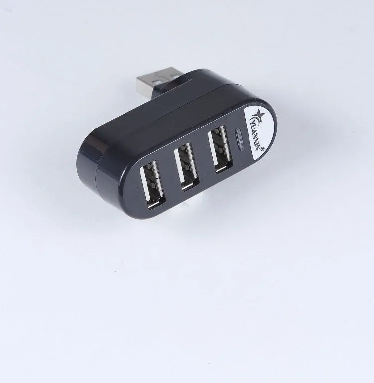 USB 2.0 hub with spinning colour design in black and white options showing multiple ports