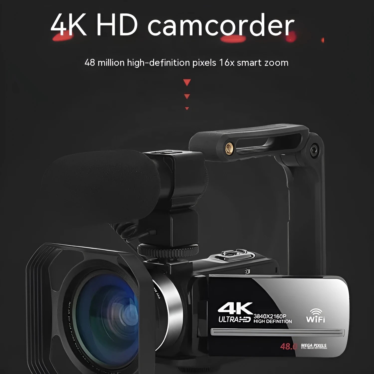 Z124K Black Standard WIFI digital HD night vision camera with 3-inch screen and 37mm lens mount