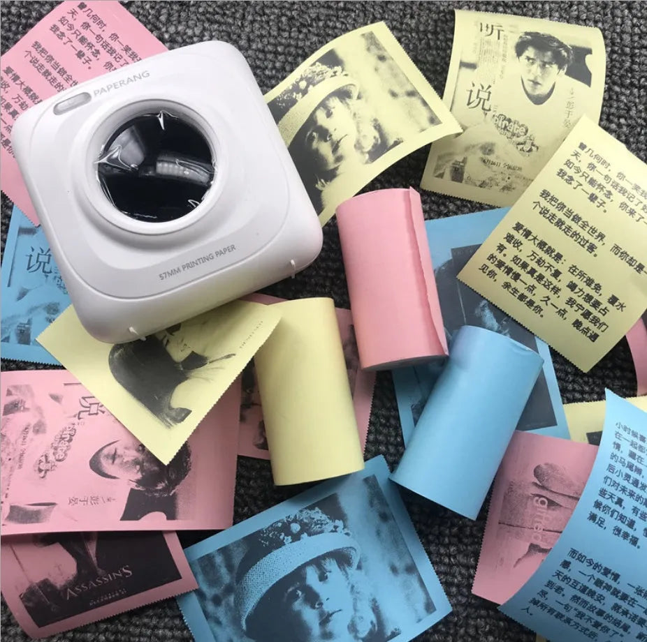 PerPage mini wireless thermal printer paper in various colour options