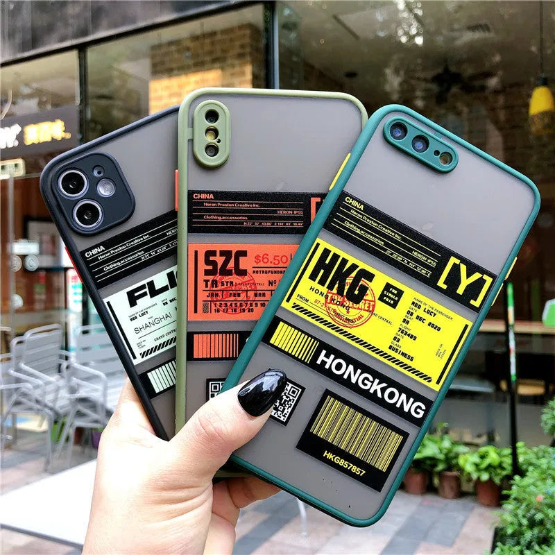 Boarding pass silicone phone case in Japanese Korean style skin feel finish army green colour for iPhone
