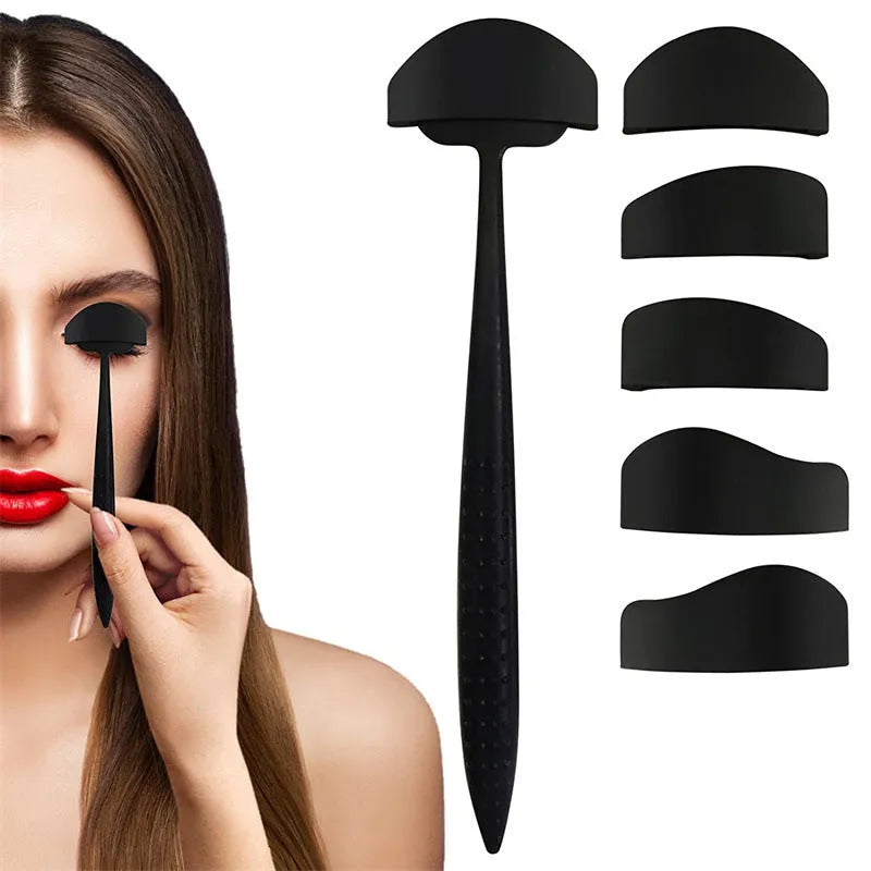 Black eye shadow fixer shaper tool made from ABS plastic, compact size for travel